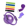 thumbnail image 4 of 9 piezas de aros de pilates esenciales, pelota de pilates para estirar en casa, regalo de fitness para mujeres Púrpura, 4 of 9