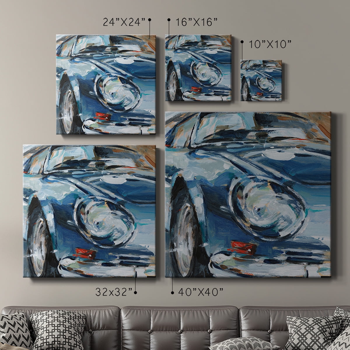 Wexford Home Sportscar Collection II-Premium Gallery Wrapped Canvas, 40" x 40" - Ready to Hang