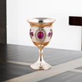 thumbnail image 5 of Embossed Glasses Goblets Drinkware Cup Gemstone Deocrative Goblet Glasses White, 5 of 6