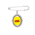thumbnail image 1 of Concise SOS Symbel Art Déco Mode Broche Épingle Robe Chemise Châle Clips, 1 of 3