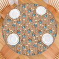 thumbnail image 2 of Brown Highland Cow Bucket Flower Pattern Round Fitted Tablecloth with Elastic Edge,Dining Table Cover Waterproof,Outdoor Round Tablecloth for Camping,Dining,Indoor and Outdoor, 2 of 7