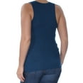 thumbnail image 2 of GUESS $34 Womens New 1201 Blue Jewel Neck Sleeveless Casual Top L B+B, 2 of 2