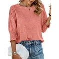 thumbnail image 4 of Half Sleeve Elastic Women Solid Color Summer T-Shirt Tops, 4 of 5