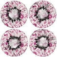 thumbnail image 2 of Shower Caps,Pink Breast Cancer and Love Waterproof Shower Cap for Women 4 Pieces,Double Reusable Hair Cover for Shower PEVA Elastic Stretch Hem, 2 of 7