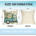 thumbnail image 2 of Hello Spring Daisy Flower Decorative Throw Pillow Covers 18 x 18 Set of 4, Just Bloom Floral Blue Truck Stripes Cushion Case Decor, Eucalyptus Leaves Butterfly Home Decoration for Sofa Couch, 2 of 6