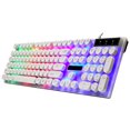 thumbnail image 3 of Teclado para juegos con retroiluminación por cable, teclado para computadora portátil con tapa redonda para oficina en casa, color blanco Inevent EL001654-01, 3 of 7