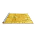thumbnail image 2 of Ahgly Company Machine Washable Indoor Square Medallion Yellow Traditional Area Rugs, 5' Square, 2 of 4