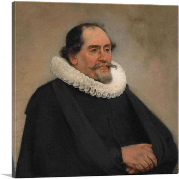 ARTCANVAS Portrait Of Abraham De Potter 1649 Canvas Art Print by Carel Fabritius - Size: 18" x 18" (0.75" Deep)