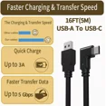 thumbnail image 4 of Link Cable 16Ft Compatible For Oculus/Meta Quest 2/1, Usb 3.2 Gen 1 Type A To C, 4 of 5
