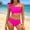 Hot Pink, variant on EliteGoogv Big Girls Two Pieces Swimsuits Tropical Style Spaghetti Straps Bikini Sets Solid Color Stretchy Bathing Suit Training Swimsuit Swimwear For Girls,Purple,15-16Y