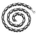 thumbnail image 5 of Invicta Jewelry Men's Byzantine Chain Black Two Tone Steel Necklace (8mm) - 26", 5 of 8