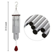 BSHAPPLUS® 32 Wind Chimes,27 Tubes Metal Wind Chimes Silver Tube Wind Chime Chapel Church Bells Outdoor Garden Yard Indoor Pathway Hanging Home Decoration