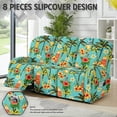 thumbnail image 2 of COEQINE Cover for Recliner Chair Stretch Reclining Sofa Cover 8 Pieces Recliner Cover for 3 Cushion Reclining Sofa Stay in Place Furniture Protector, Hawaiian Palm Tree Floral Surfboard, 2 of 8