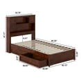 thumbnail image 5 of Hadley Twin Wood Platform Bed with Panel Footboard and Storage Drawers in Walnut, 5 of 10