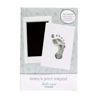 Pearhead Chevron Baby Book and Clean Touch Ink Pad for Baby's Handprint or  Footprint, Teal 