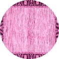 thumbnail image 1 of Ahgly Company Indoor Round Abstract Pink Modern Area Rugs, 4' Round, 1 of 4