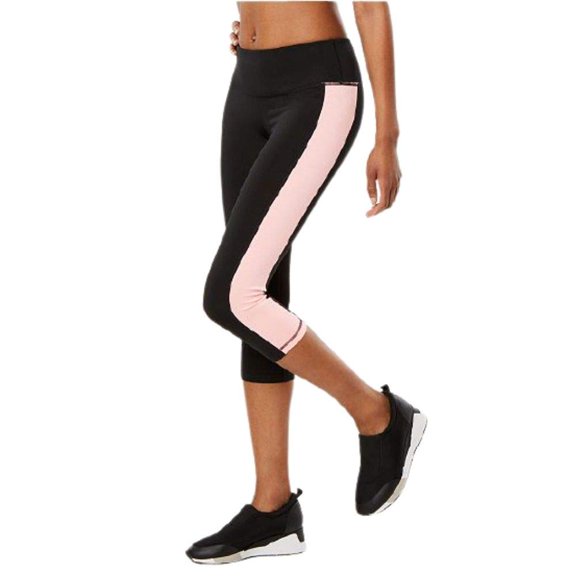 ID Ideology Women's Essentials Colorblocked Cropped Leggings Black Size X-Small