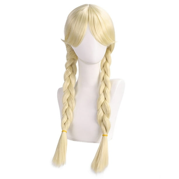 Peluca genérica Annie Blonde para cosplay, doble trenzada, 65 cm