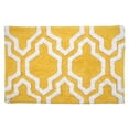thumbnail image 3 of Saffron Fabs  100% Cotton 2-Piece Quatrefoil Bath Rug Set Yellow and White, 3 of 4