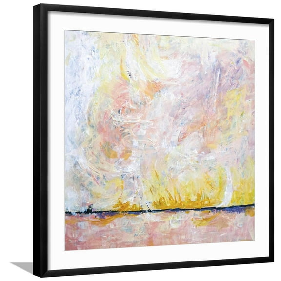 Art.com Blush field Art Print by Hyunah Kim, Black Frame Wall Art, 29" x 29"