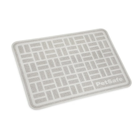 PetSafe Anti-Tracking Litter Mat, Works with All Cat Litter Boxes, Non-Slip, Durable, Gray, Large
