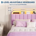 thumbnail image 3 of YUSAZENS Twin Size Velvet Upholstered Bed Frame with LED Light, MDF Structure 2 Underbed Storage Drawers, Floor Standing Soft Platform Bed No Box Spring Needed,  Purple, 3 of 7