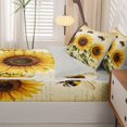thumbnail image 5 of Erosebridal Cute Bee Zipper Twin Comforter Sets with Fitted Sheet and 2 Pillowcases,Dreamy Sunflower Floral Zipper Bedding Set,Beige Yellow,Light Gray Reversible,4pcs, 5 of 8