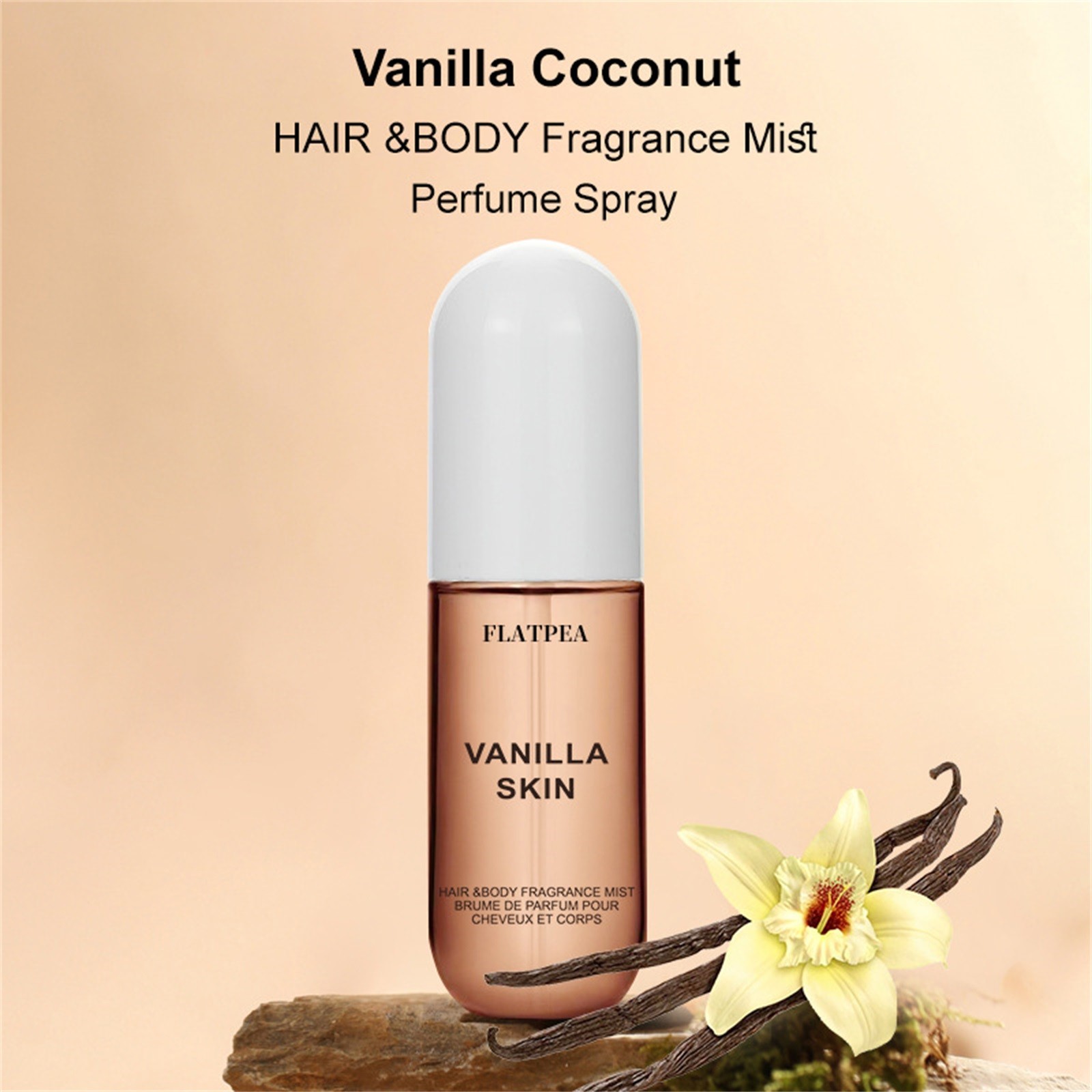 Top Sale! Vanilla Coconut Fragrance Spray Long-Lasting Fragrance Not Pungent Portable, Body & Hair Fragrance Mist Hair & Body Perfume Spray 50Ml, Fragrance Emanates, Fragrance Spray*1