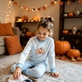 thumbnail image 4 of XAOFW Boys Girls Halloween Pajamas Pumpkin Prints Long Sleeve Tops Pants Toddler Kids Fall Winter Cozy Loungewear 5-6 Years, 4 of 8