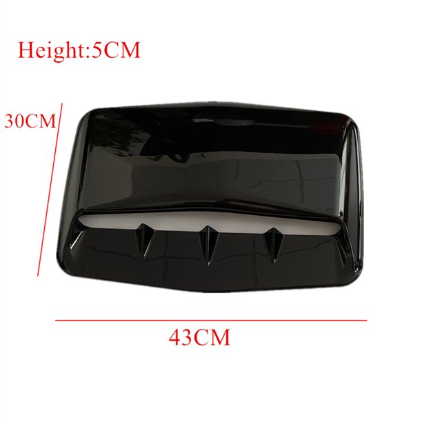 Furulu Glossy Black ABS Car Air Flow Intake Hood Shark Fins Scoop Vent