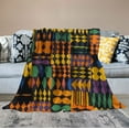 thumbnail image 2 of HENGT  Super Soft Ghana Kente Fabric African Print Tribal Throw Blanket for Couch Sofa or Bed Throw Size, Travel Fuzzy Plush Blanket, Funny Flannel Lap Blanket, Cozy Comfy for All Seasons, 2 of 6