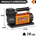 thumbnail image 3 of Compresor de aire ALL-TOP, inflador portátil de 12 V, 7,06 CFM, 150 PSI, 3 of 8