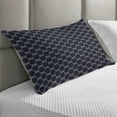 thumbnail image 2 of Navy Blue Quilted Pillowcover, Navy Inspired Sailor Knot Pattern Illustration Nautical Abstract Design, Standard King Size Accent Pillow Cover for Bedroom, 36" x 20", Dark Blue Cream, by Ambesonne, 2 of 2