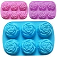thumbnail image 6 of HomeLife Cake Mold Flexible Non-stick Rose Flower Shape Silicone Mold 6 Grids Chocolates Jelly Mold for Home Kitchen, 6 of 13