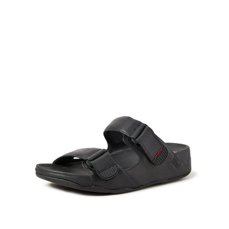 FitFlop Men s Gogh MOC Slide in Leather Sandal Black 9 M US