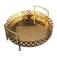 thumbnail image 5 of TISHITA Cupcake Tray Serving Tray Gift Floral Dish Metal Decor Gold Serving Tray Serving Tray with Handles for Dessert Dresser Vanity, 5 of 8