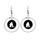 thumbnail image 1 of Negro Skate Sport Silhouette Los pendientes cuelgan del aro de la joyería del círculo de la gota Unbranded M, 1 of 3