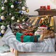 thumbnail image 2 of Christmas Cat Blanket Winter Warm Soft Leisure Nap Blanket with Santa Hat Cozy, 2 of 6