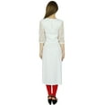 thumbnail image 4 of Bimba Women White Rayon Kurta Kurti Lace Sleeves Summer Day Tunic Blouse, 4 of 8