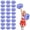 Blue+White, variant on 24 Pcs Cheerleading poms,14.57inch pom poms Cheerleading with Handle Style Cheer Pom Pomsfor Dance, Matches, Team Spirit Sports