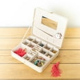 thumbnail image 3 of Hives and Honey Opal Large Women Jewelry Organizer Travel Case with Mirror in Gold, 3 of 3