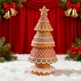 thumbnail image 7 of NWOKYZGH Gingerbread Christmas Tree Figurines Christmas Tabletop Decorations Resin Gingerbread Cone Tree Decor Figurines for Xmas Home Centerpieces Tiered Tray Ornament Gifts, 7 of 7