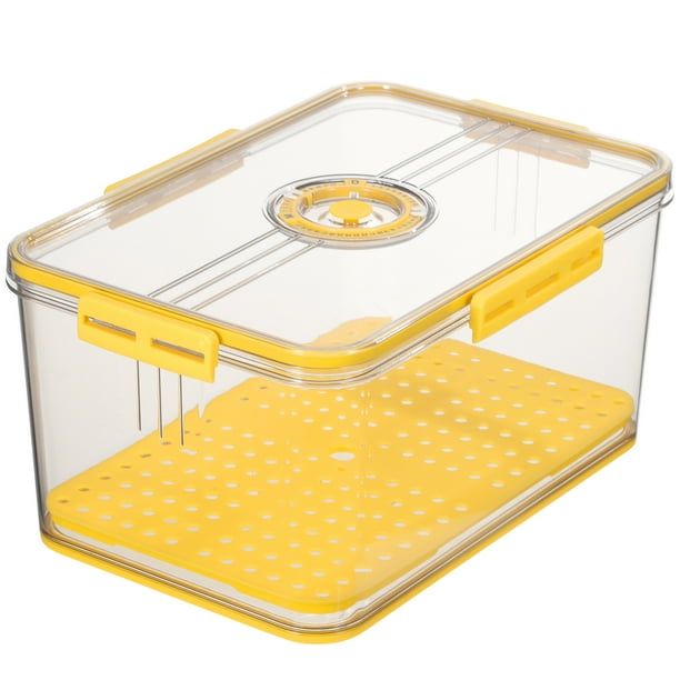 Organizador de refrigerador transparente con drenaje para alimentos frescos