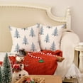thumbnail image 2 of Christmas Pillow Covers 18x18 Inch Set of 2, Xmas Trees White Farmhouse Decorative Throw Pillowcases for Home Sofa Couch Cushion Decoration (Green Trees) GW03-18, 2 of 5