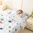 thumbnail image 2 of jejeloiu Watercolor Cartoon Dino Twin Comforter Sets,Cute Animals Dinosaur Bedding Set For Boys Teens Reversible 2 Pieces, 2 of 7