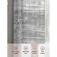 thumbnail image 5 of Grey Coastal Sheer Curtains 84 Inch Length 2 Panels Set, Summer Ocean Sea Ombre Starfish Corals Voile Window Treatment Rod Pocket Curtains Sheers Drapes for Bedroom/Living Room/Kitchen 52"x84"x2, 5 of 7