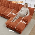 thumbnail image 3 of Alvantor U-Shaped Sectional Sofa 3-Seater Cloud Couch for Living Room, Easy Assembly Orange, 3 of 13