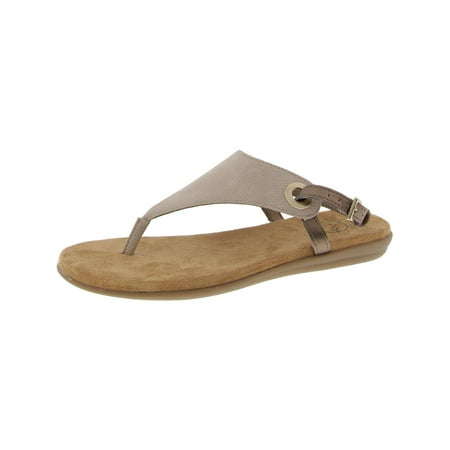 White Mountain Womens London Faux Leather Side Buckle Thong Sandals