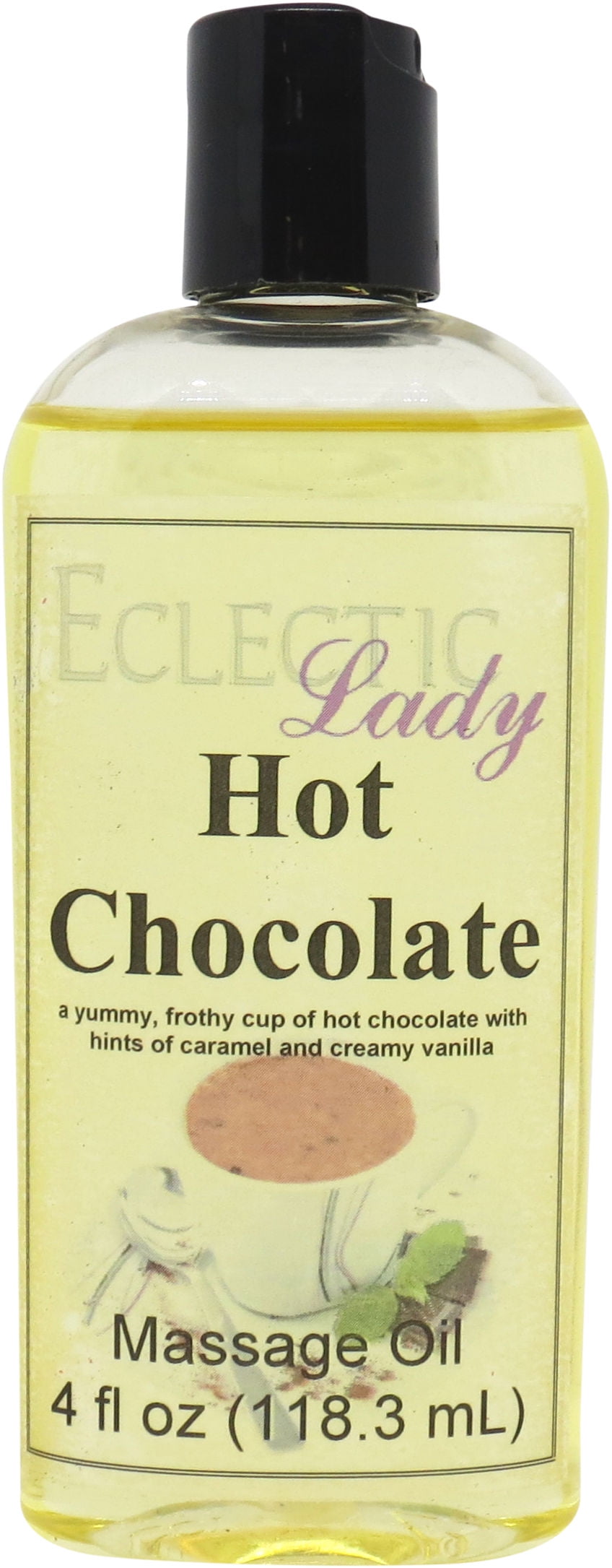 Hot Chocolate Massage Oil by Eclectic Lady, 4 oz, Sweet Almond Oil and