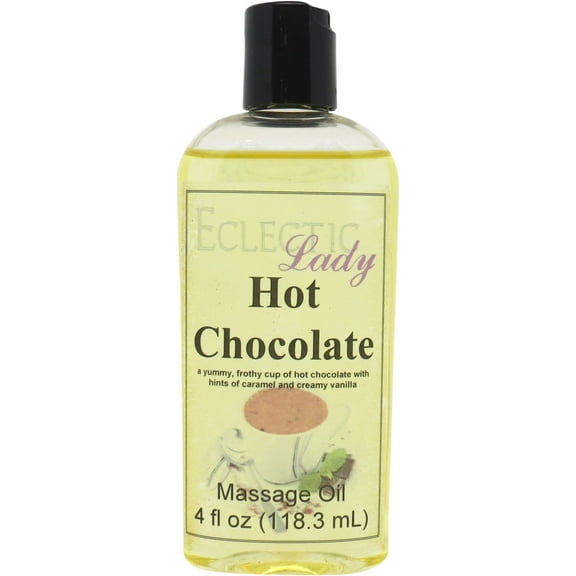 Hot Chocolate Massage Oil by Eclectic Lady, 4 oz, Sweet Almond Oil and Jojoba Oil
